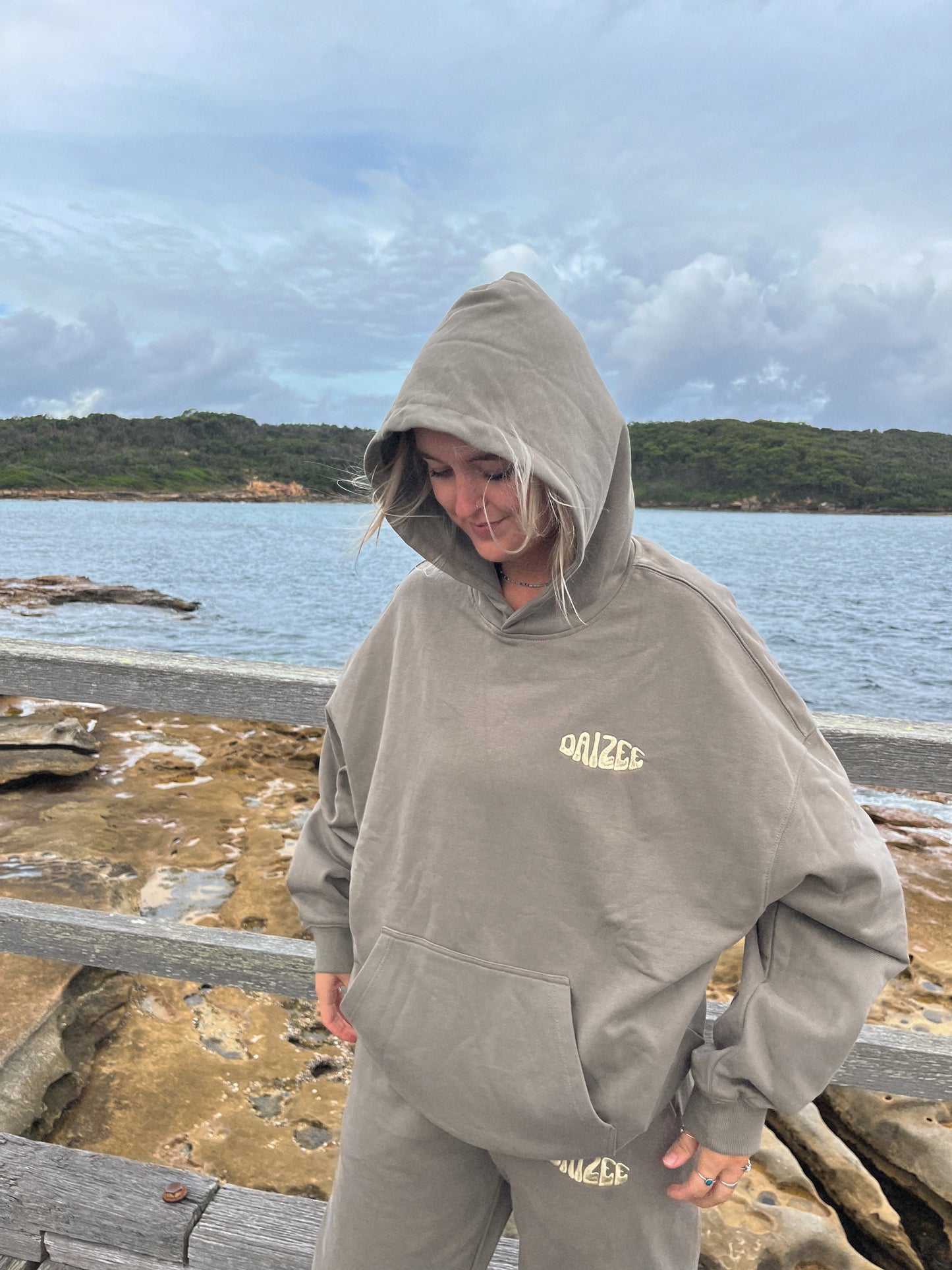 SHELLY TERRY COTTON HOODIE PISTACHIO