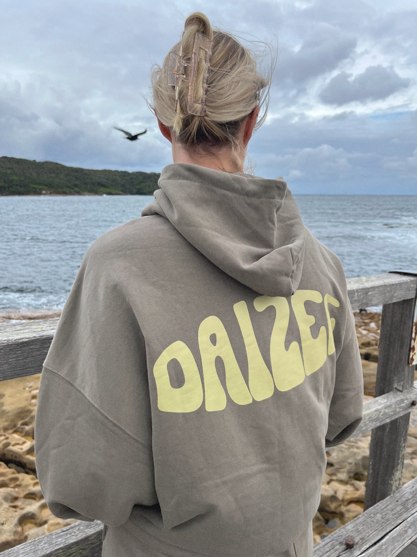 SHELLY TERRY COTTON HOODIE PISTACHIO