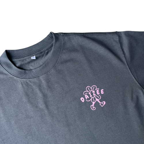 LAZY DAIZEE COTTON TEE PEBBLE