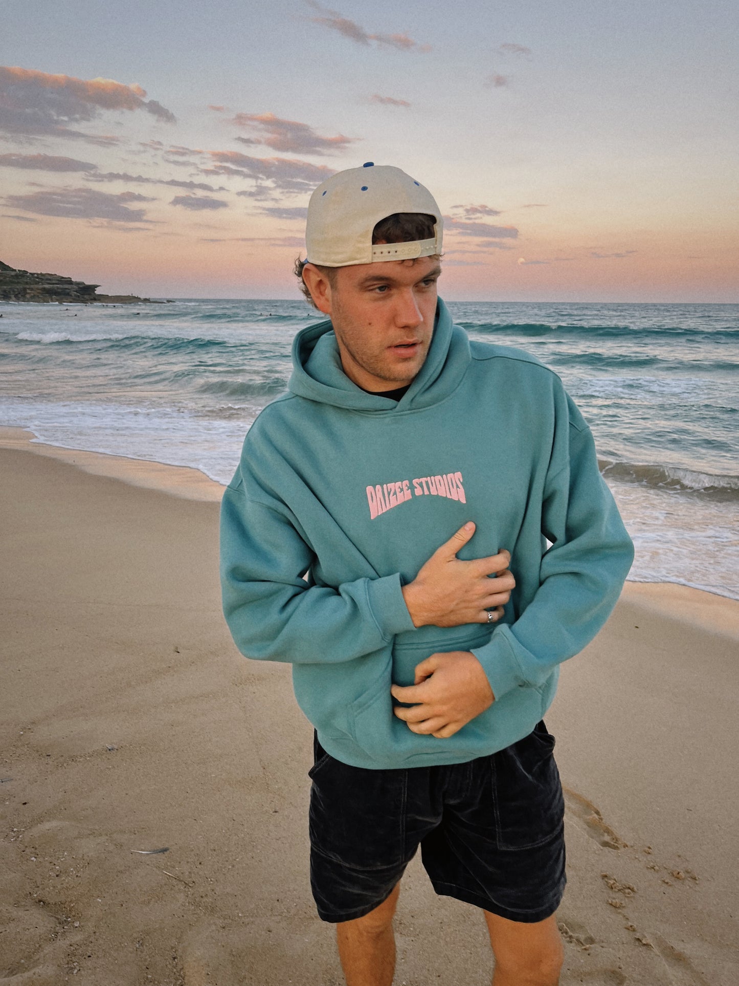 SURF FLEECE HOODIE SEAFOAM